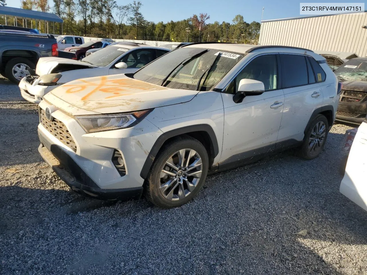 2021 Toyota Rav4 Xle Premium VIN: 2T3C1RFV4MW147151 Lot: 75341534