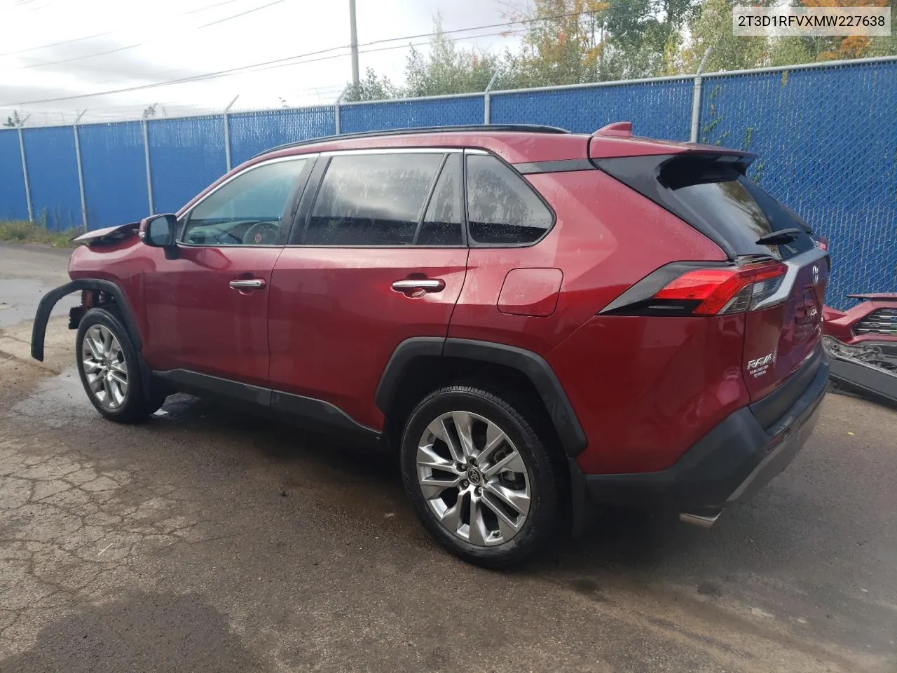 2021 Toyota Rav4 Limited VIN: 2T3D1RFVXMW227638 Lot: 76054094