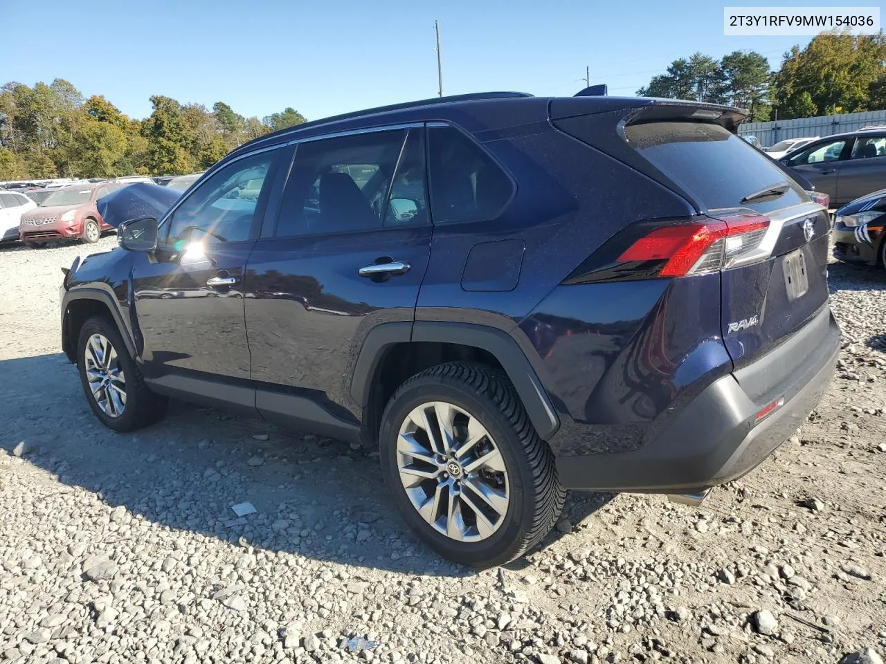 2021 Toyota Rav4 Limited VIN: 2T3Y1RFV9MW154036 Lot: 76348224