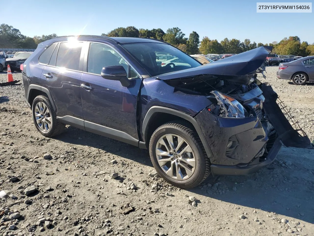 2021 Toyota Rav4 Limited VIN: 2T3Y1RFV9MW154036 Lot: 76348224