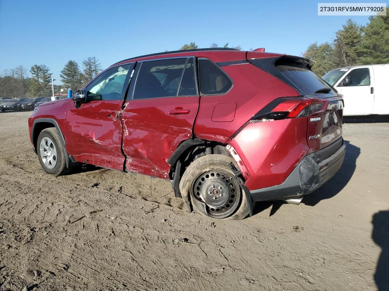 2021 Toyota Rav4 Le VIN: 2T3G1RFV5MW179205 Lot: 76351514