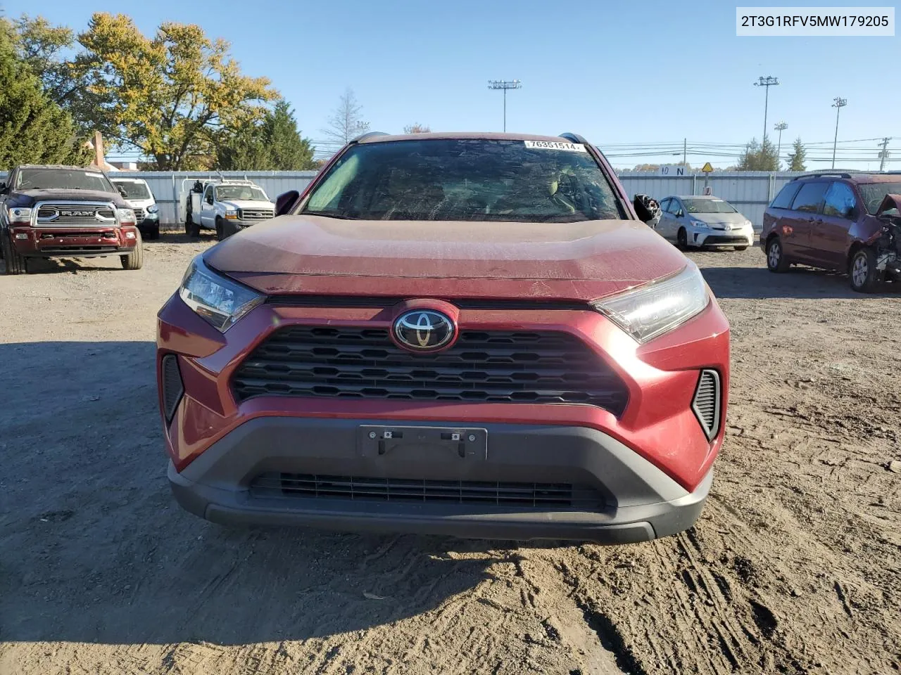 2021 Toyota Rav4 Le VIN: 2T3G1RFV5MW179205 Lot: 76351514