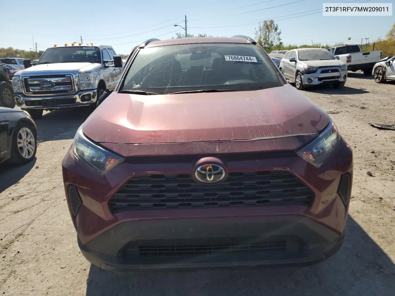 2021 Toyota Rav4 Le VIN: 2T3F1RFV7MW209011 Lot: 76864744