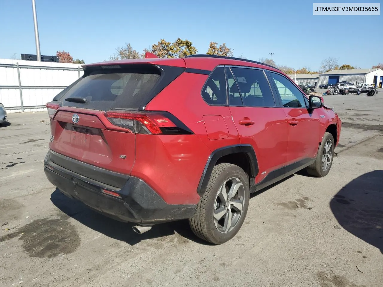 2021 Toyota Rav4 Prime Se VIN: JTMAB3FV3MD035665 Lot: 77310064