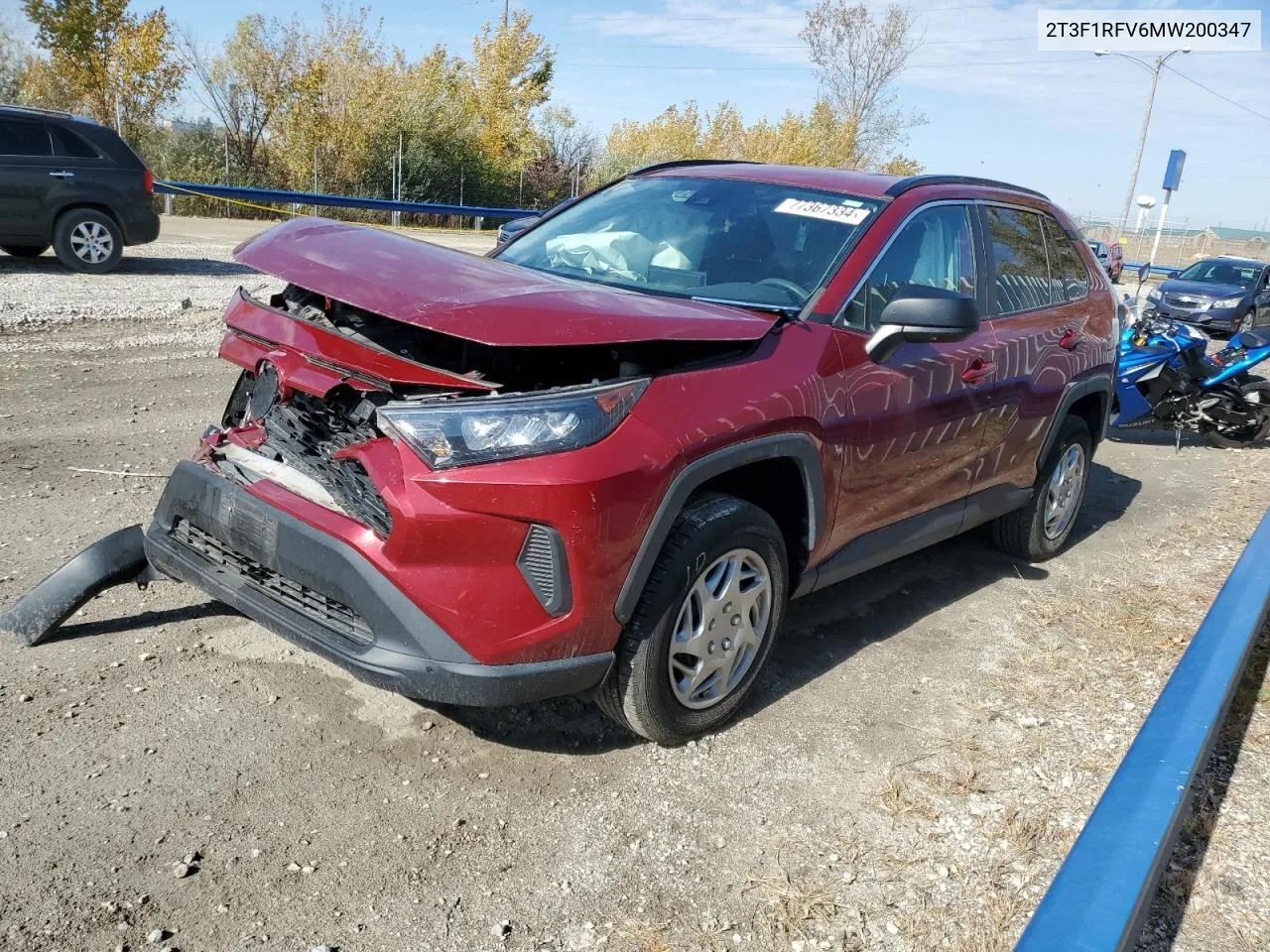 2021 Toyota Rav4 Le VIN: 2T3F1RFV6MW200347 Lot: 77367334