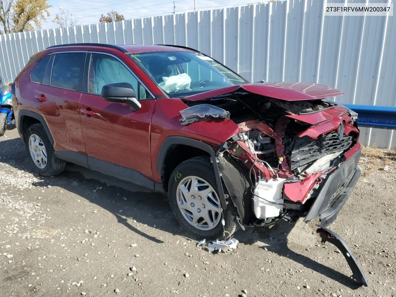 2021 Toyota Rav4 Le VIN: 2T3F1RFV6MW200347 Lot: 77367334