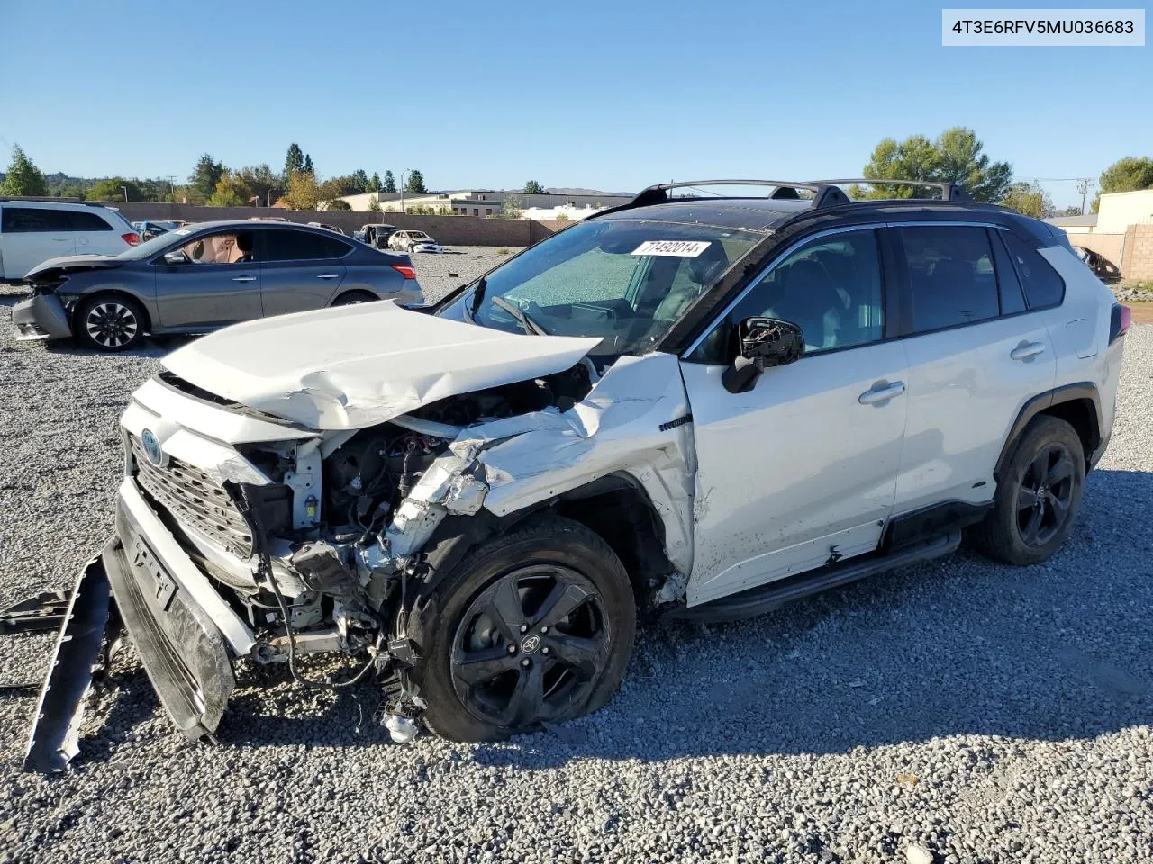 2021 Toyota Rav4 Xse VIN: 4T3E6RFV5MU036683 Lot: 77492014