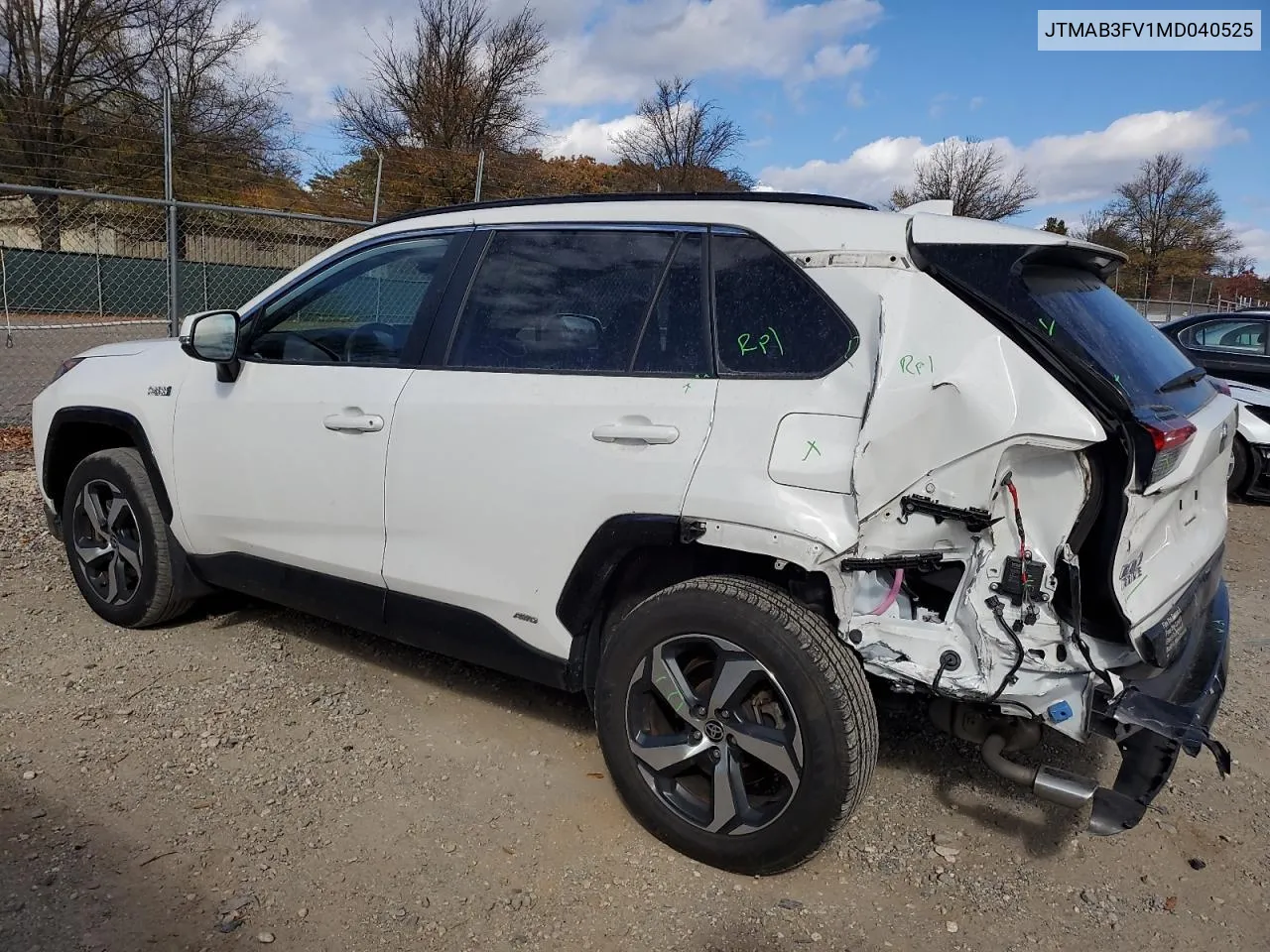 2021 Toyota Rav4 Prime Se VIN: JTMAB3FV1MD040525 Lot: 78709174