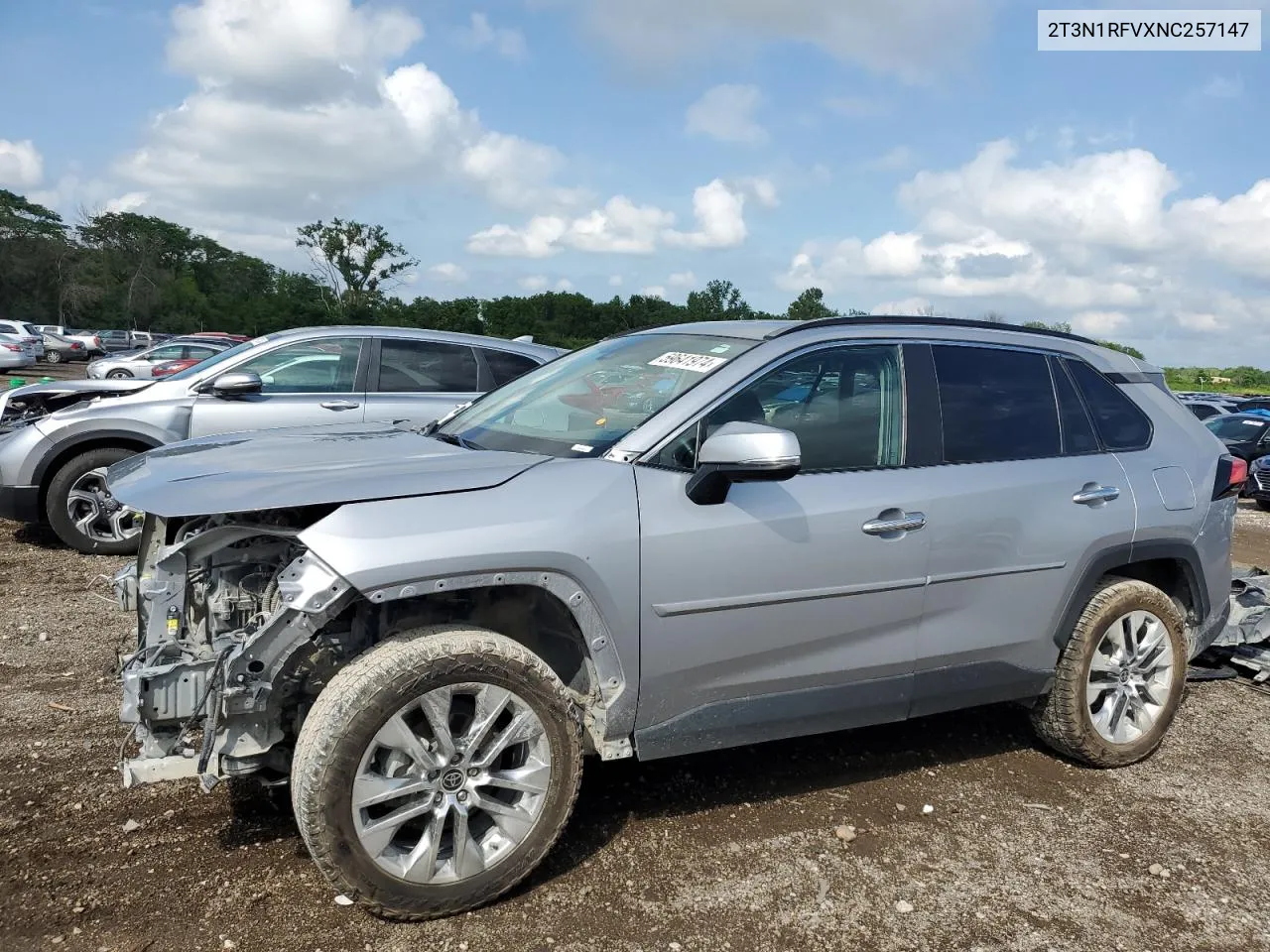 2022 Toyota Rav4 Limited VIN: 2T3N1RFVXNC257147 Lot: 59641974