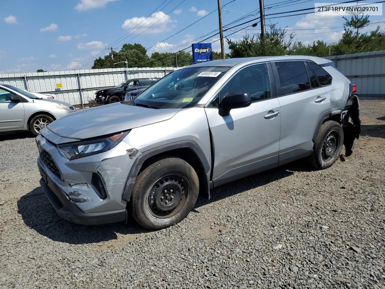 2022 Toyota Rav4 Le VIN: 2T3F1RFV4NW309701 Lot: 68908174