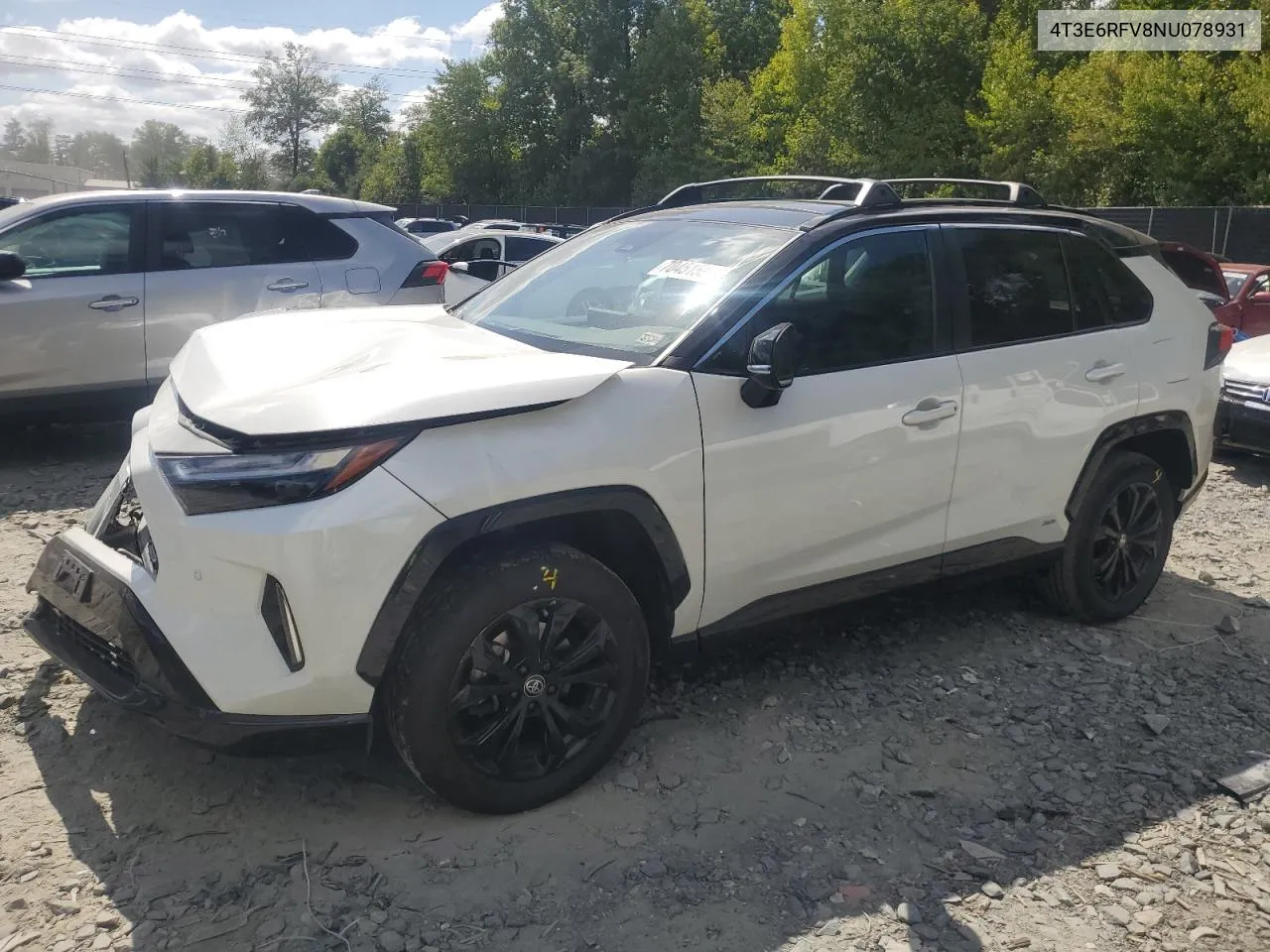 2022 Toyota Rav4 Xse VIN: 4T3E6RFV8NU078931 Lot: 70451584