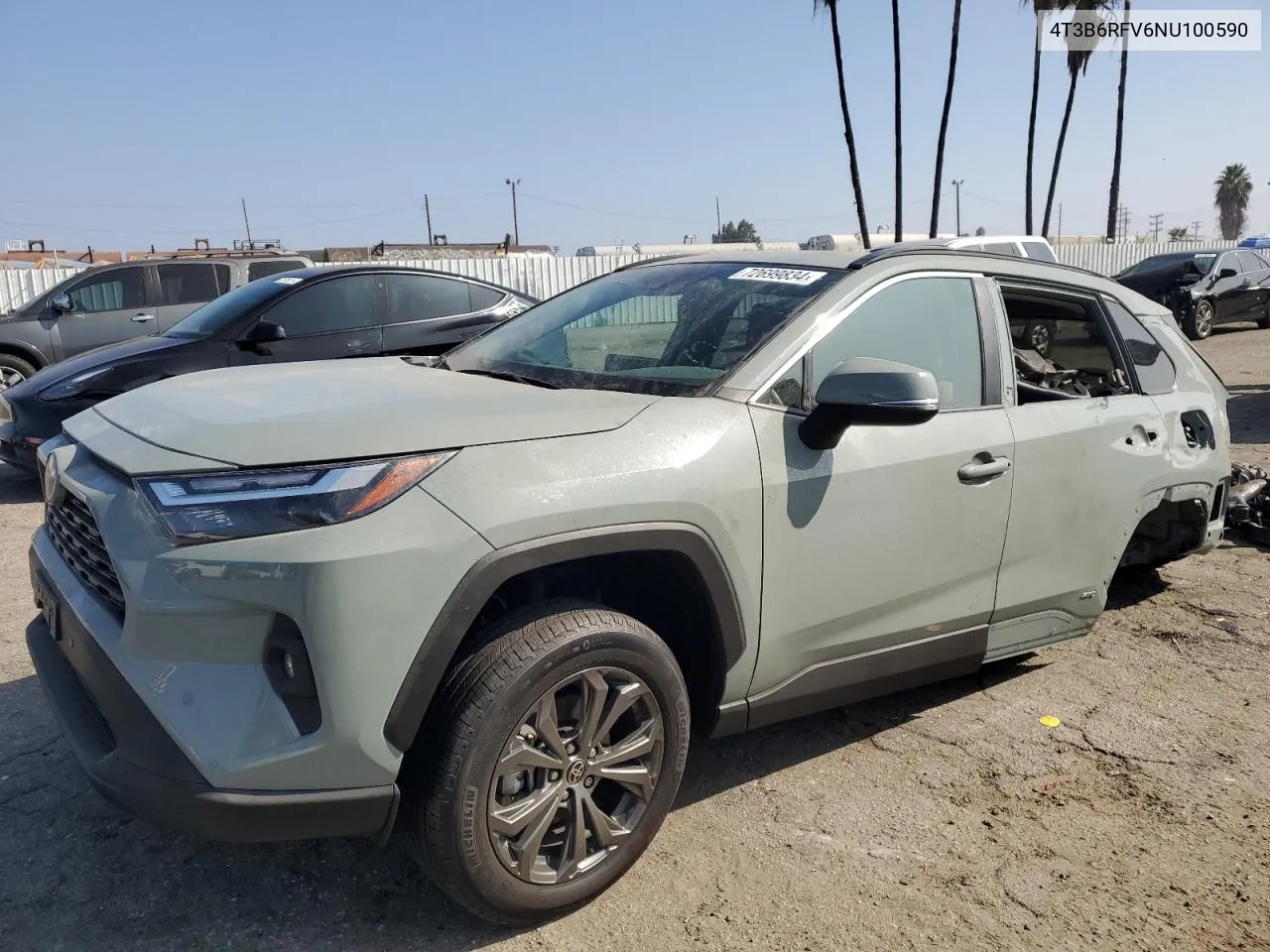 2022 Toyota Rav4 Xle Premium VIN: 4T3B6RFV6NU100590 Lot: 72699834