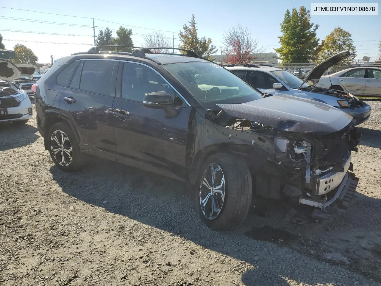 2022 Toyota Rav4 Prime Xse VIN: JTMEB3FV1ND108678 Lot: 74054984