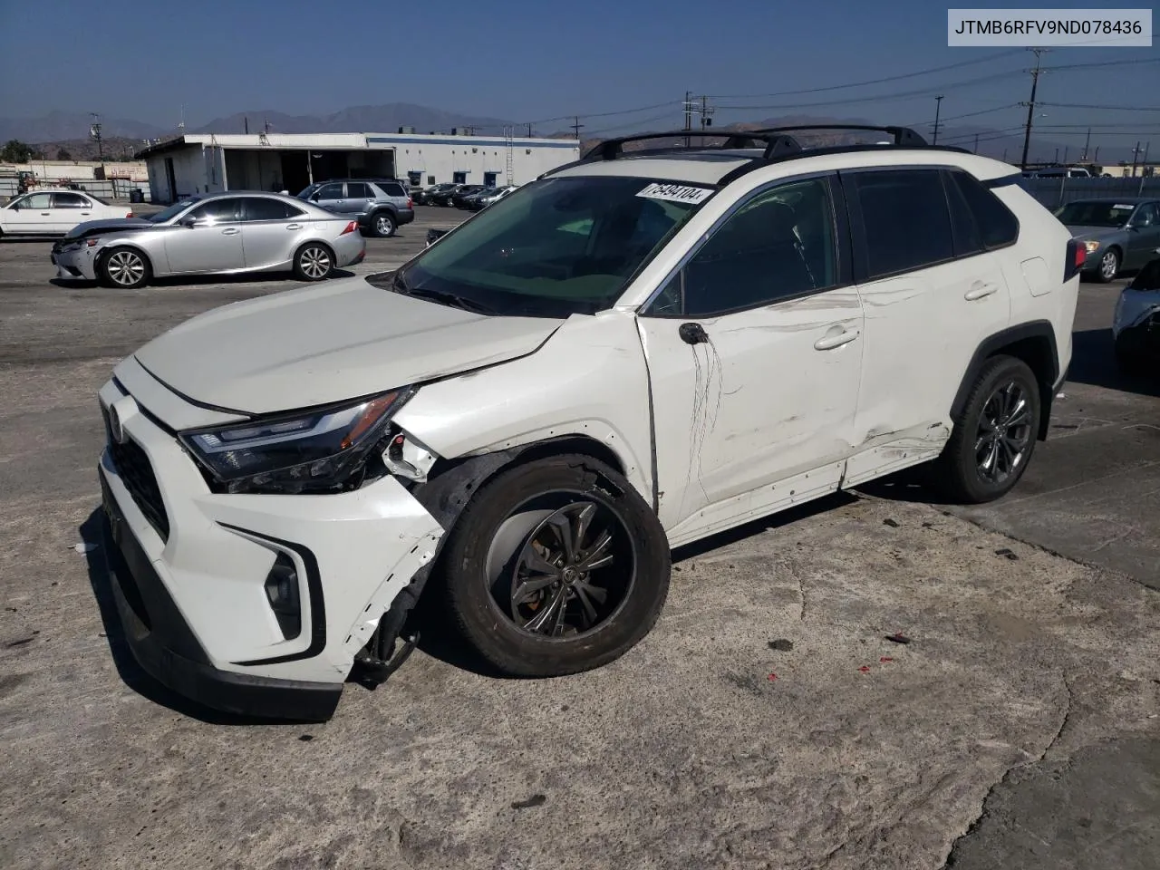 2022 Toyota Rav4 Xle Premium VIN: JTMB6RFV9ND078436 Lot: 75494104