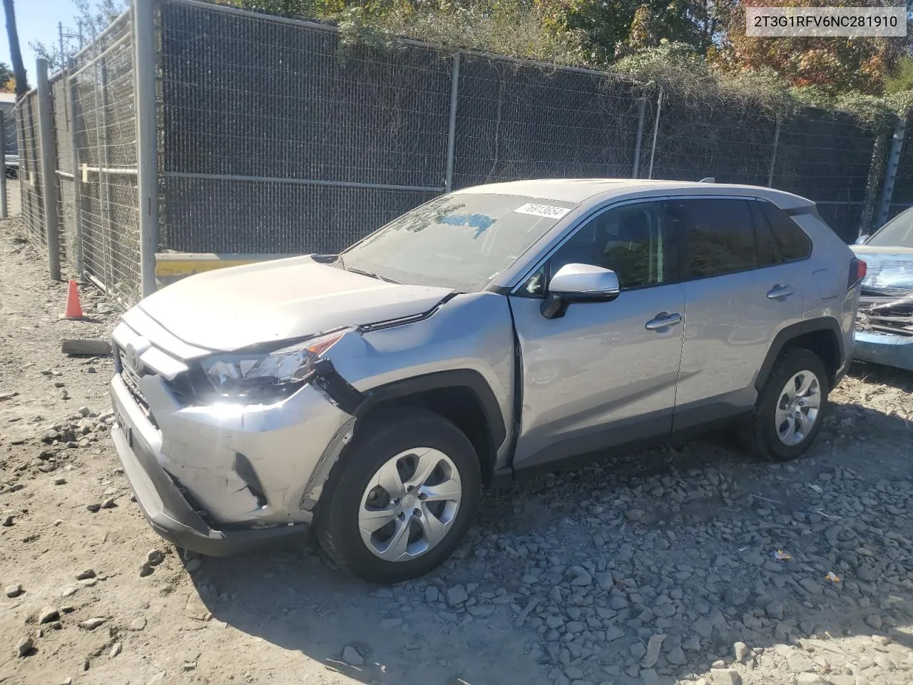 2022 Toyota Rav4 Le VIN: 2T3G1RFV6NC281910 Lot: 76913654