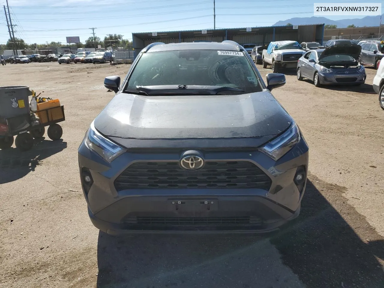 2022 Toyota Rav4 Xle Premium VIN: 2T3A1RFVXNW317327 Lot: 76997734