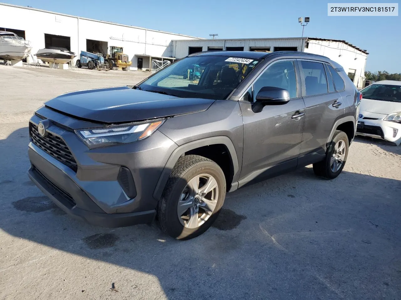 2022 Toyota Rav4 Xle VIN: 2T3W1RFV3NC181517 Lot: 77242434