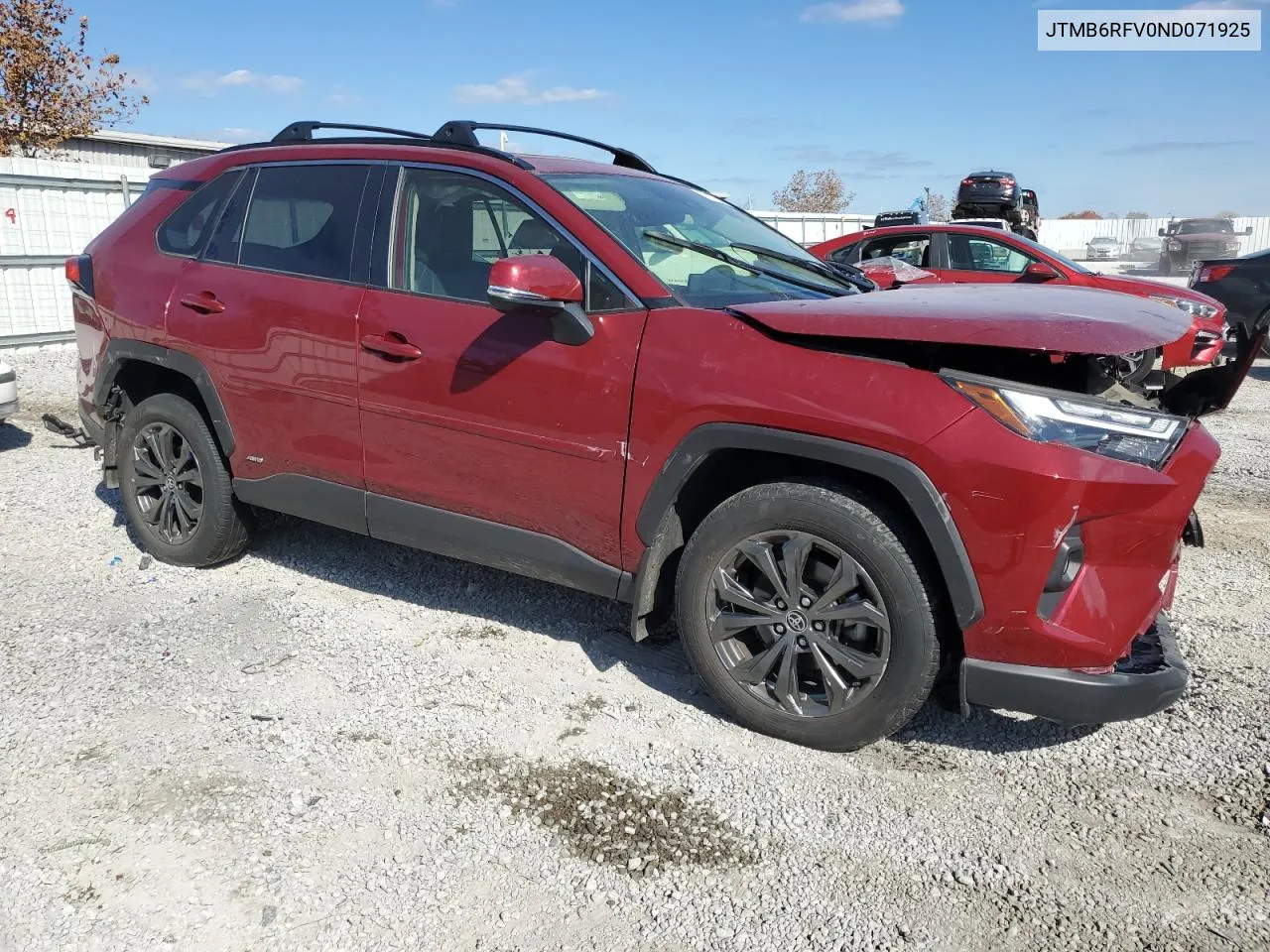 2022 Toyota Rav4 Xle Premium VIN: JTMB6RFV0ND071925 Lot: 77642264