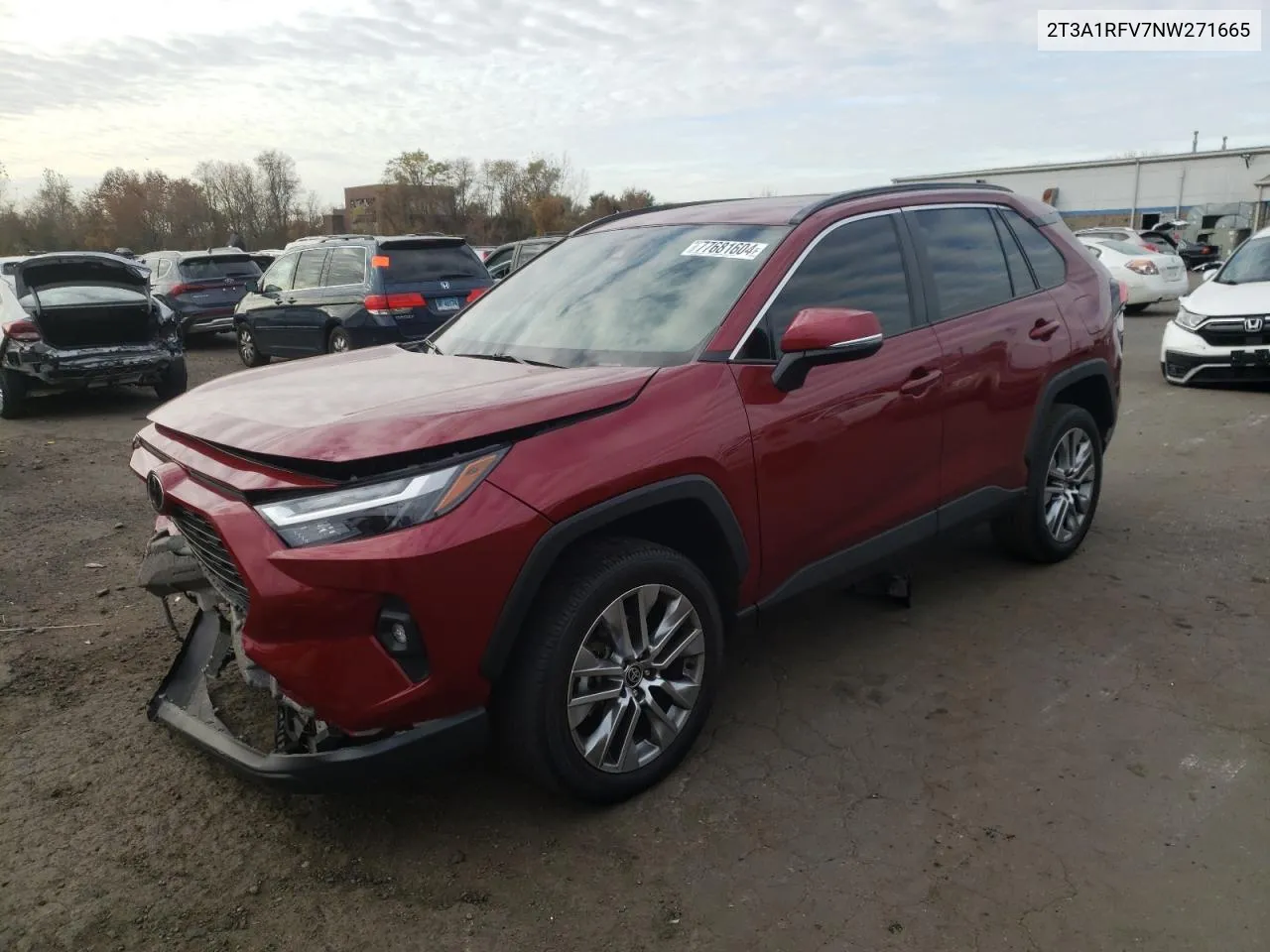 2022 Toyota Rav4 Xle Premium VIN: 2T3A1RFV7NW271665 Lot: 77681604