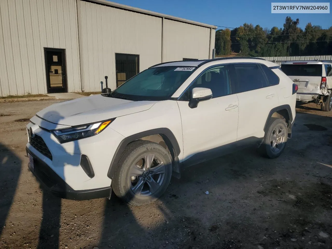 2022 Toyota Rav4 Xle VIN: 2T3W1RFV7NW204960 Lot: 77752564