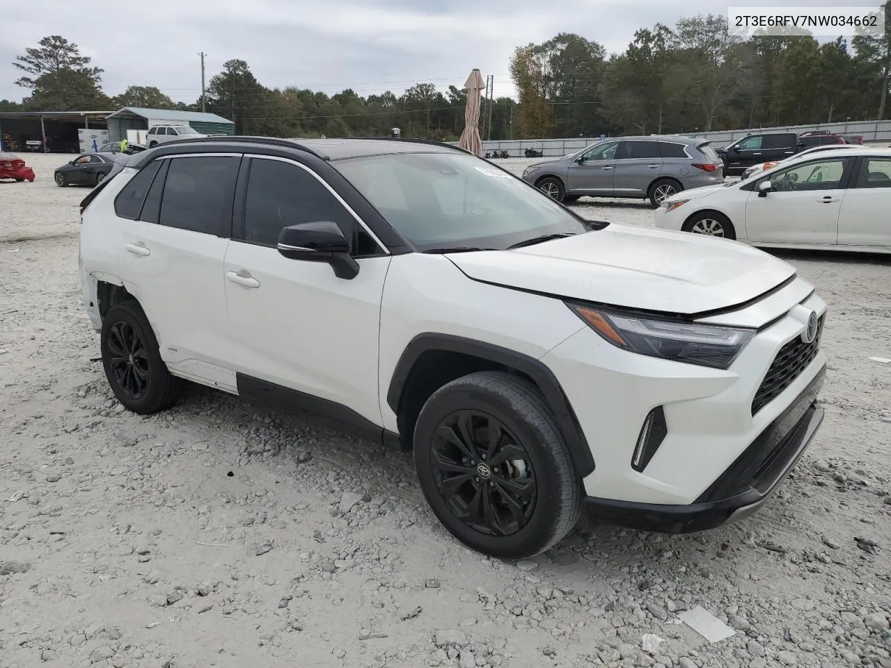 2022 Toyota Rav4 Xse VIN: 2T3E6RFV7NW034662 Lot: 77988514