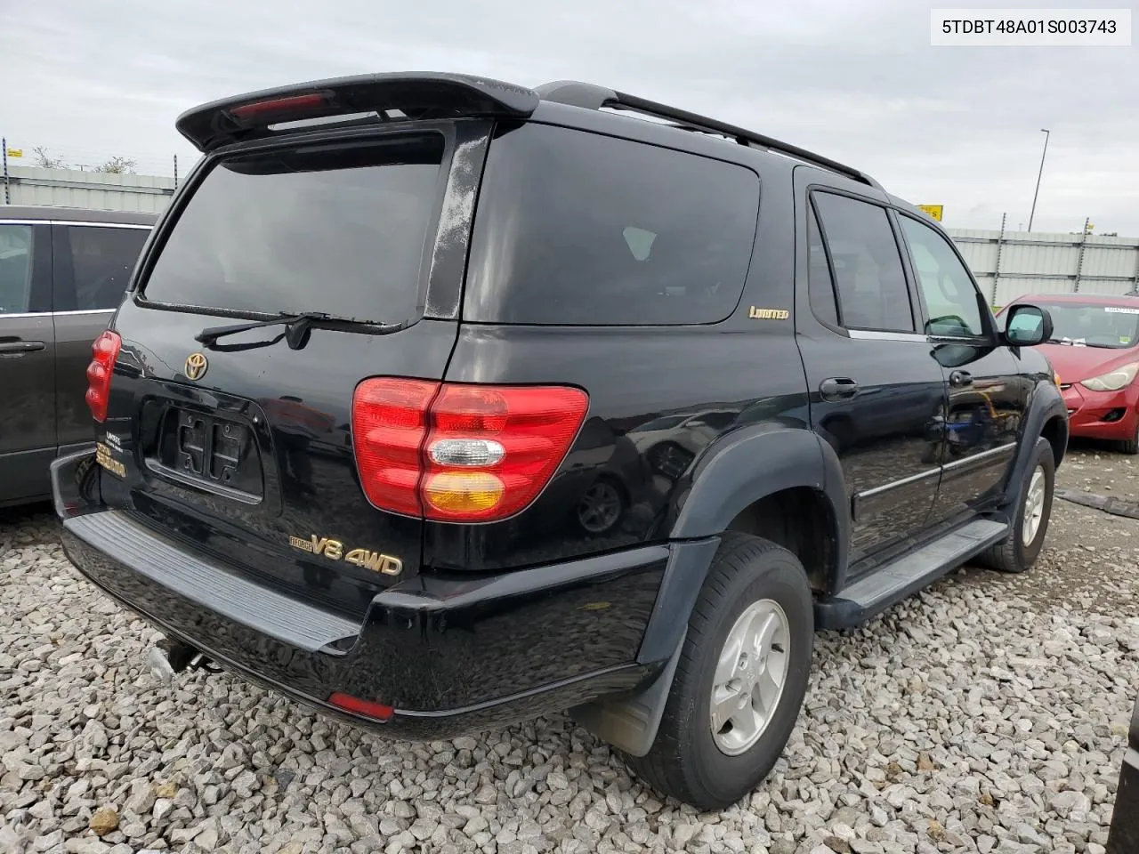 2001 Toyota Sequoia Limited VIN: 5TDBT48A01S003743 Lot: 66405804