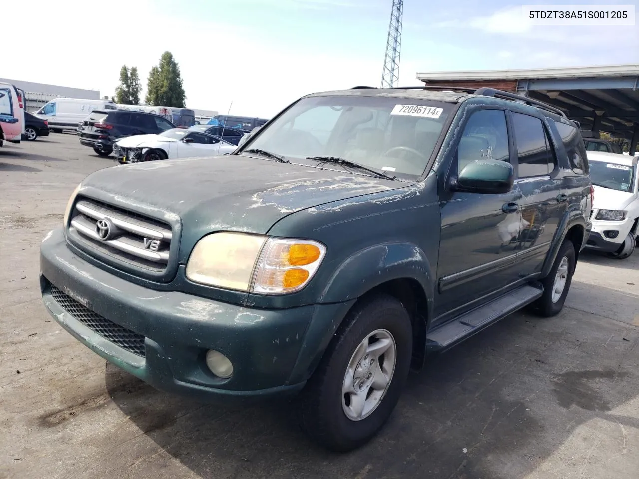 2001 Toyota Sequoia Limited VIN: 5TDZT38A51S001205 Lot: 72096114