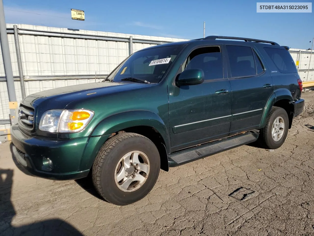 2001 Toyota Sequoia Limited VIN: 5TDBT48A31S023095 Lot: 74104614