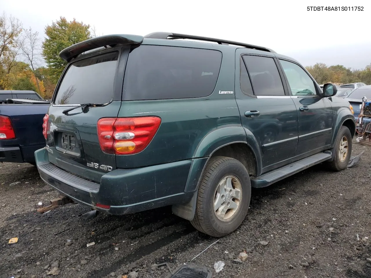 2001 Toyota Sequoia Limited VIN: 5TDBT48A81S011752 Lot: 74449384