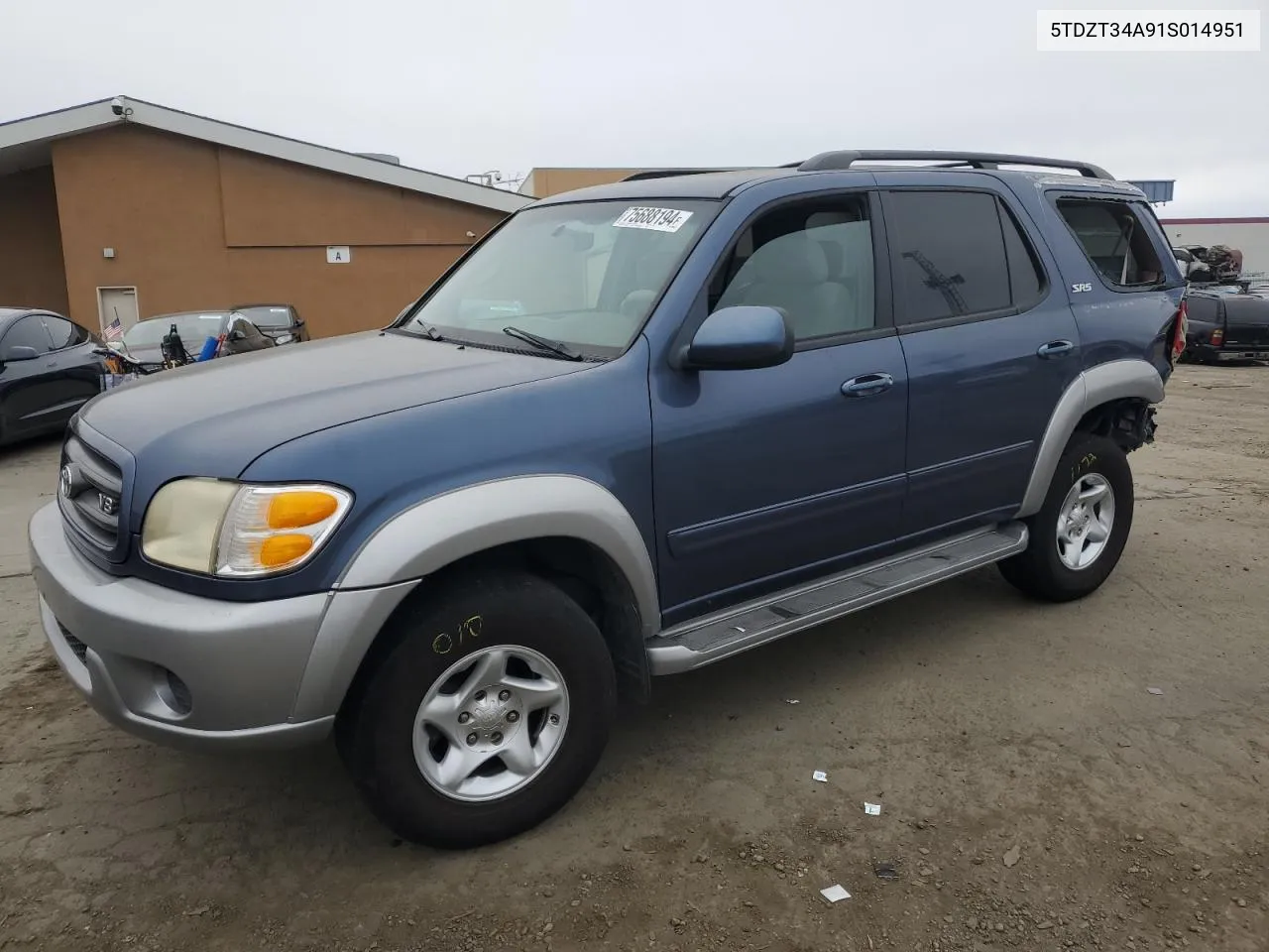 2001 Toyota Sequoia Sr5 VIN: 5TDZT34A91S014951 Lot: 75688194