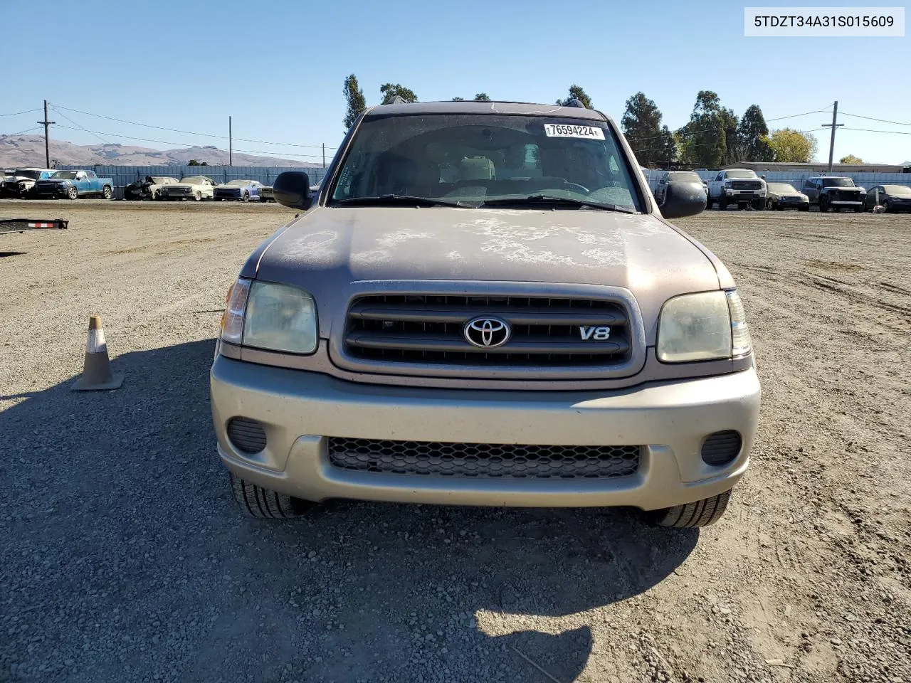 2001 Toyota Sequoia Sr5 VIN: 5TDZT34A31S015609 Lot: 76594224