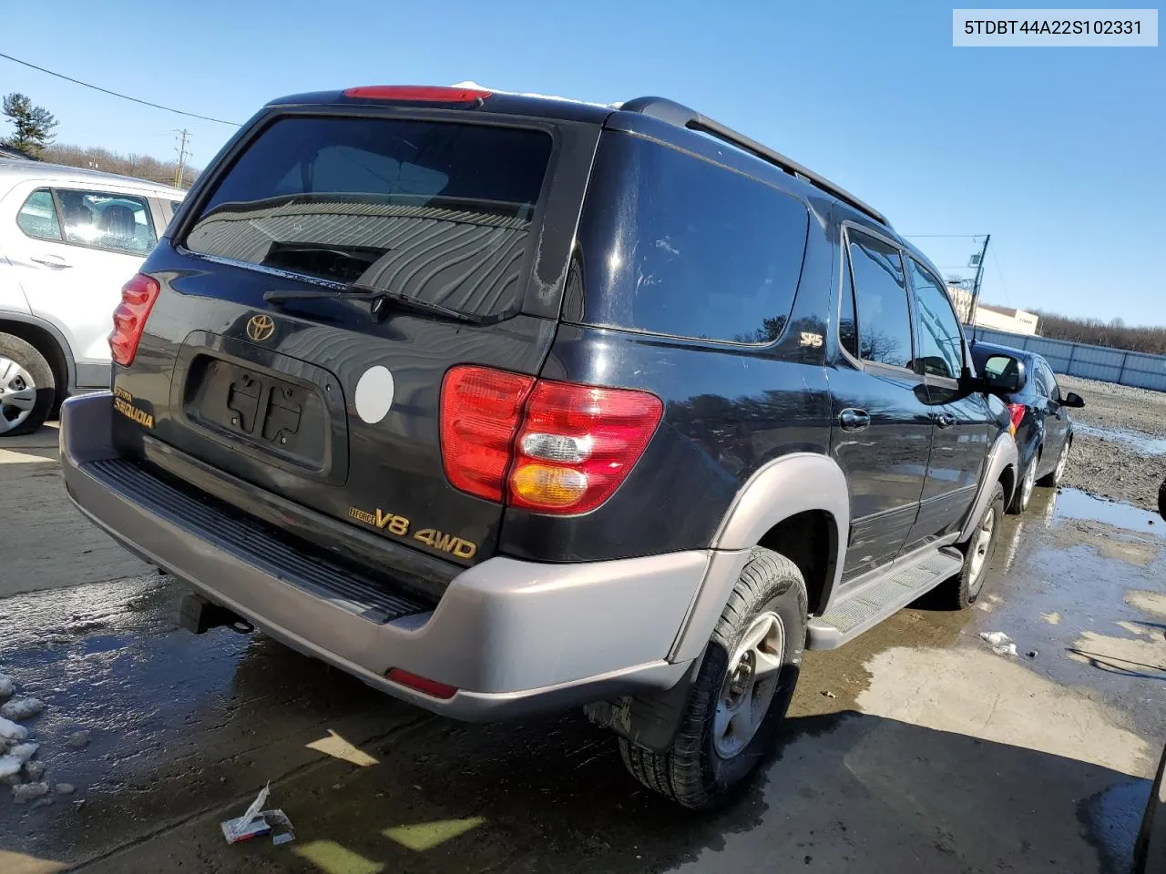 2002 Toyota Sequoia Sr5 VIN: 5TDBT44A22S102331 Lot: 42942774