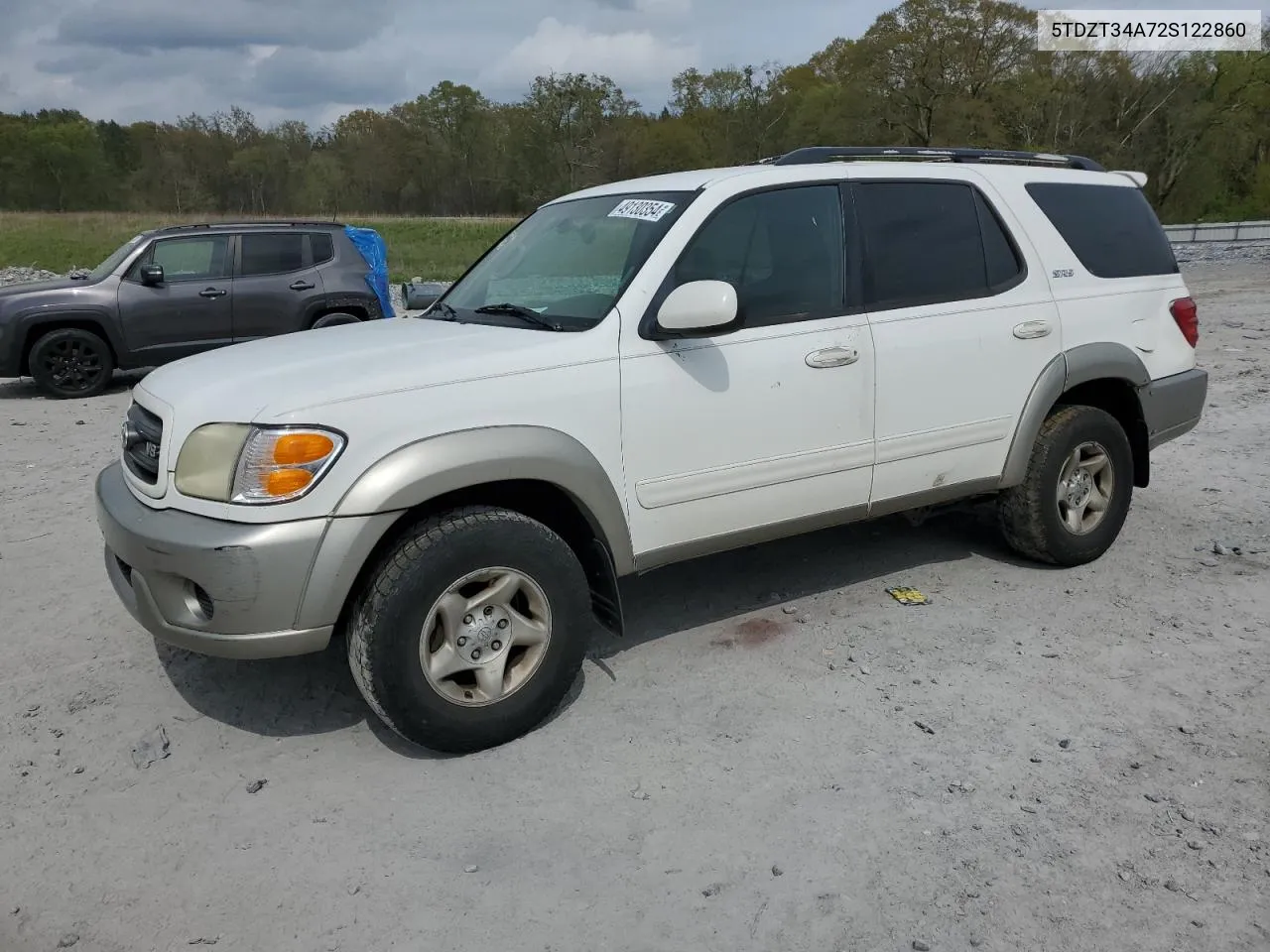 2002 Toyota Sequoia Sr5 VIN: 5TDZT34A72S122860 Lot: 49130354