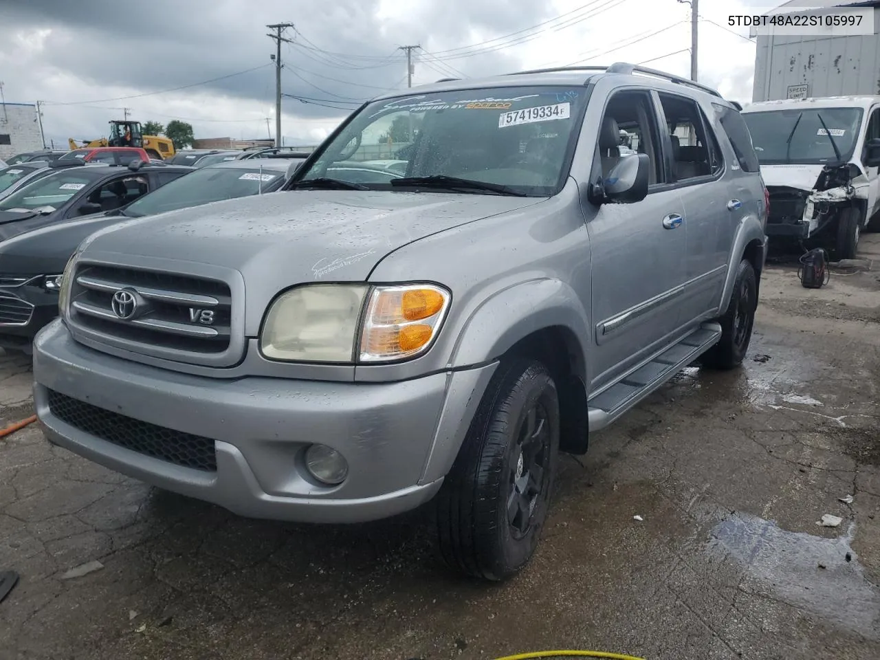 2002 Toyota Sequoia Limited VIN: 5TDBT48A22S105997 Lot: 57419334