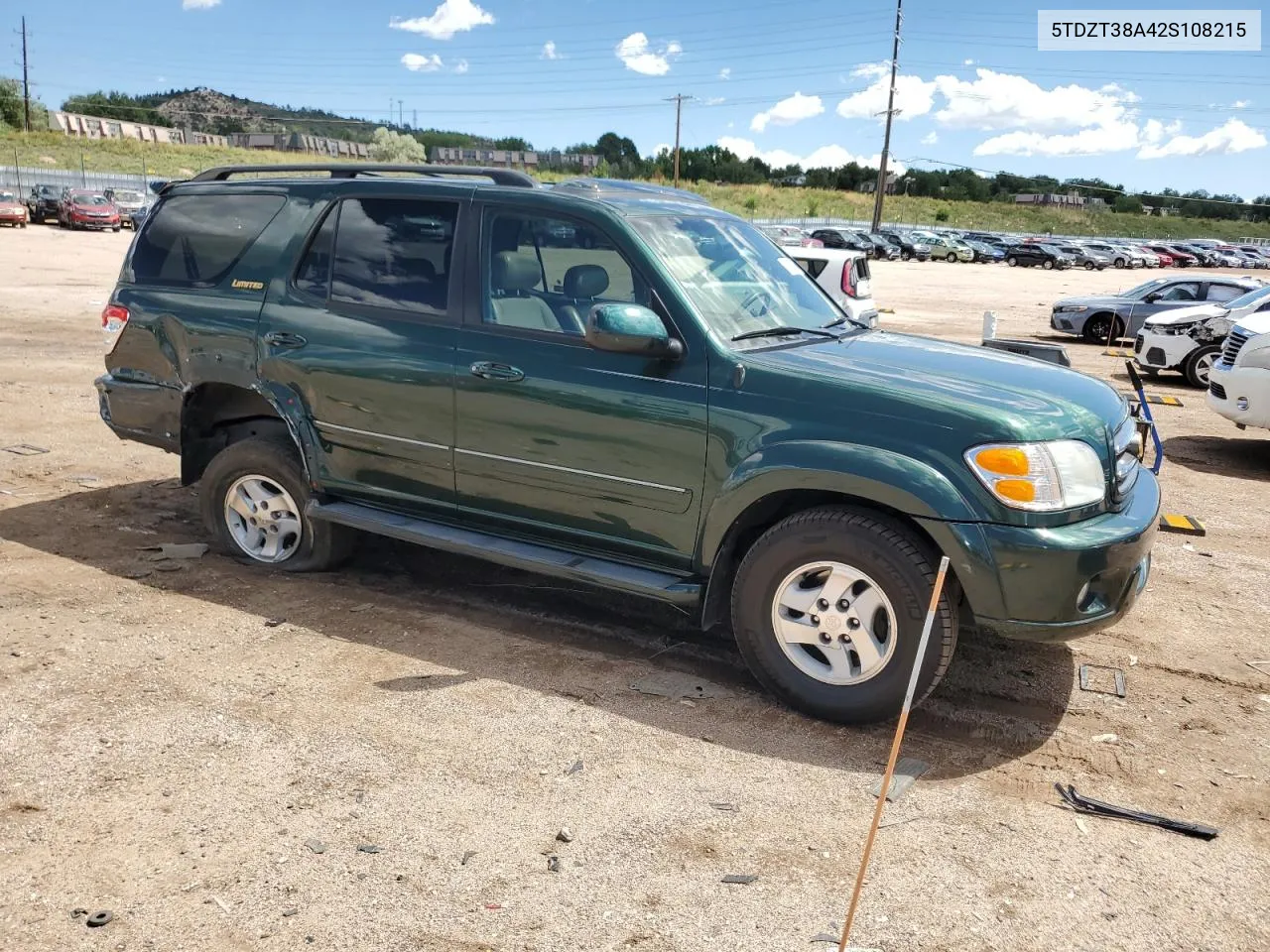 2002 Toyota Sequoia Limited VIN: 5TDZT38A42S108215 Lot: 67328194