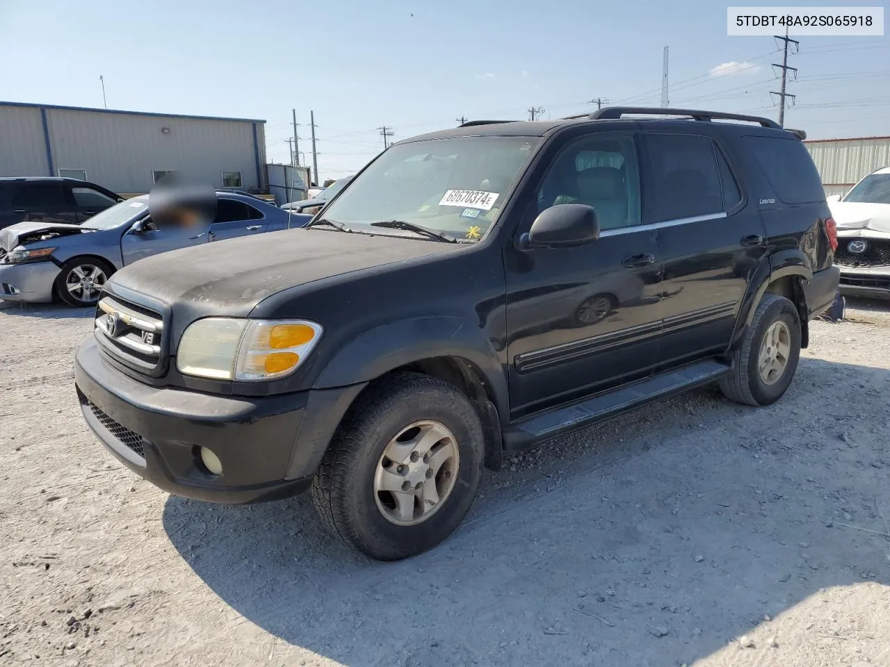 2002 Toyota Sequoia Limited VIN: 5TDBT48A92S065918 Lot: 68670374