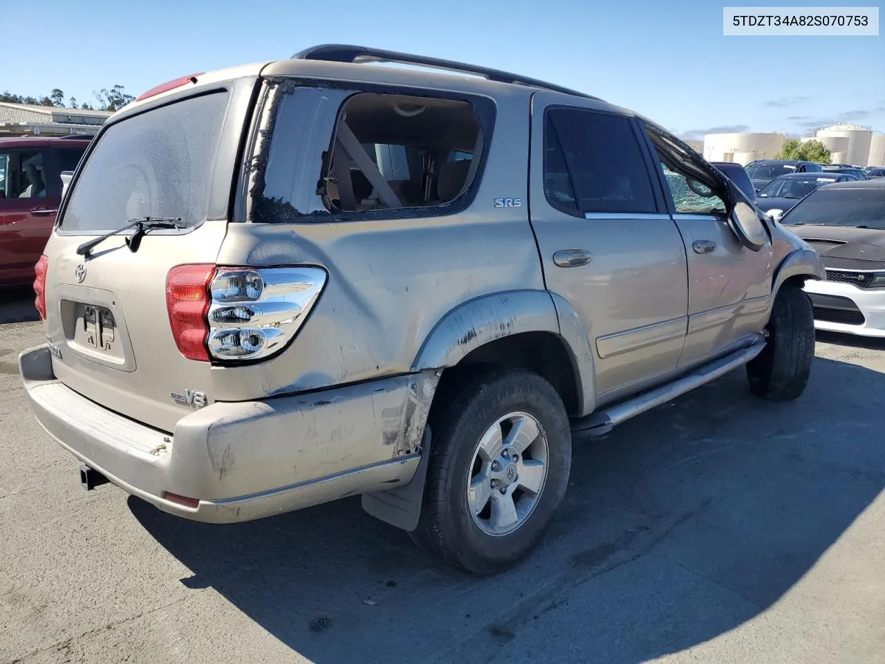 2002 Toyota Sequoia Sr5 VIN: 5TDZT34A82S070753 Lot: 70421504