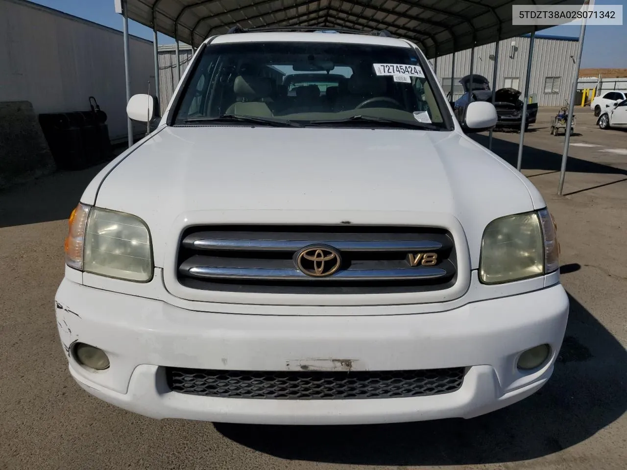 2002 Toyota Sequoia Limited VIN: 5TDZT38A02S071342 Lot: 72745424