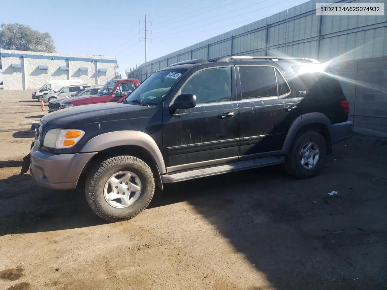 2002 Toyota Sequoia Sr5 VIN: 5TDZT34A62S074932 Lot: 73309234