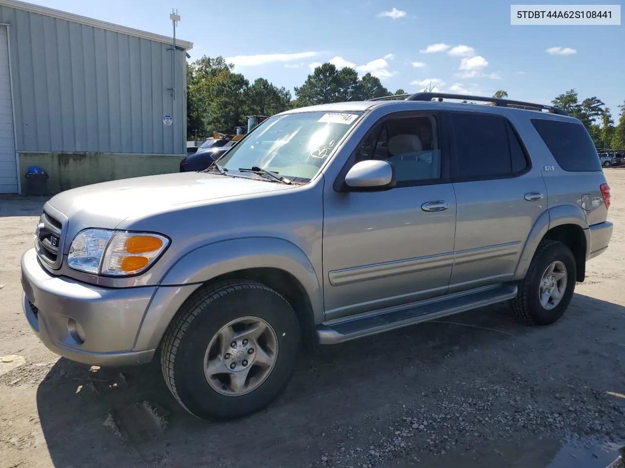 2002 Toyota Sequoia Sr5 VIN: 5TDBT44A62S108441 Lot: 73582194