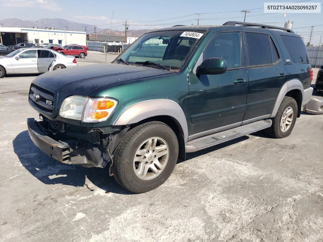 2002 Toyota Sequoia Sr5 VIN: 5TDZT34A02S095257 Lot: 74048654