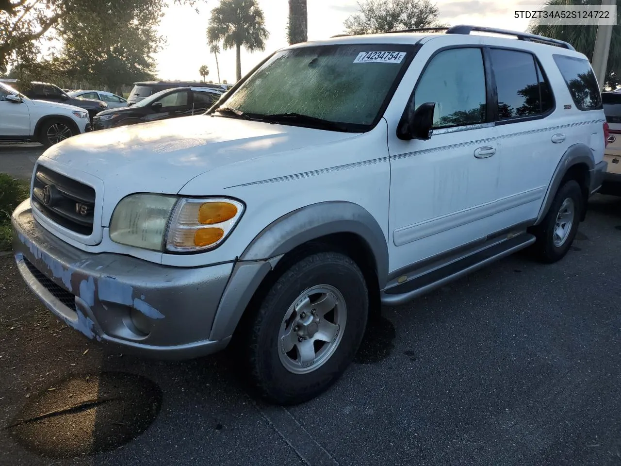 2002 Toyota Sequoia Sr5 VIN: 5TDZT34A52S124722 Lot: 74234754