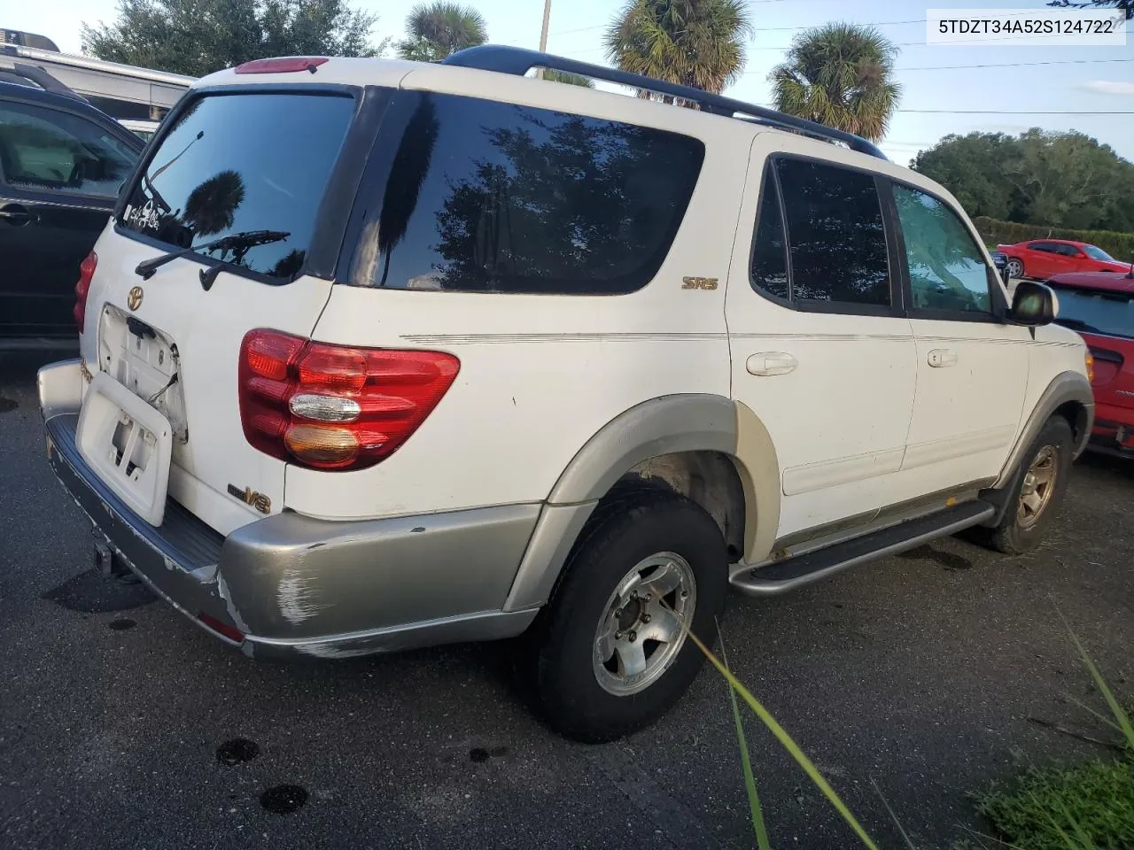 2002 Toyota Sequoia Sr5 VIN: 5TDZT34A52S124722 Lot: 74234754