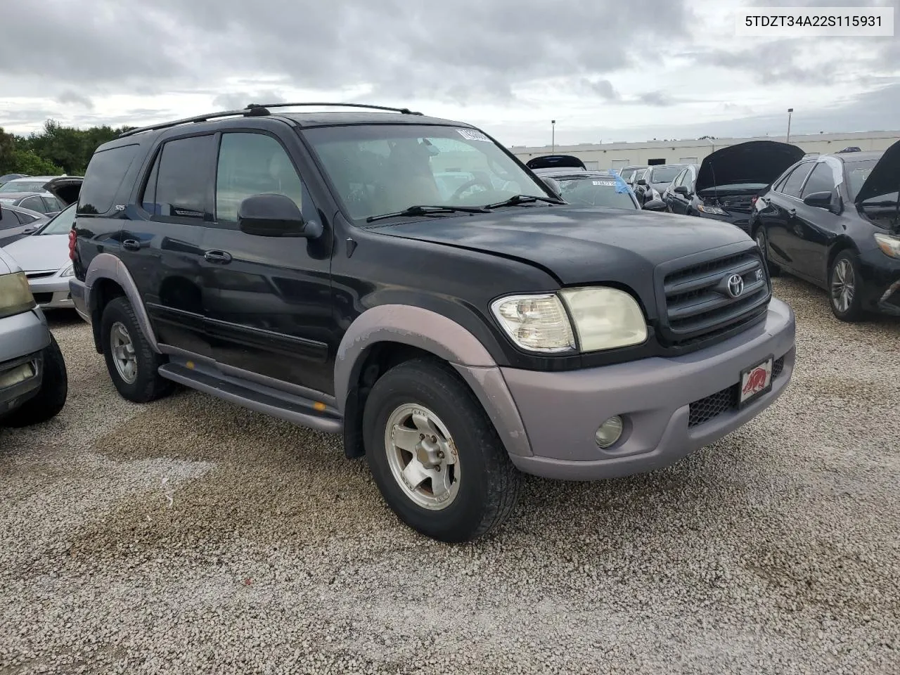 2002 Toyota Sequoia Sr5 VIN: 5TDZT34A22S115931 Lot: 74336094