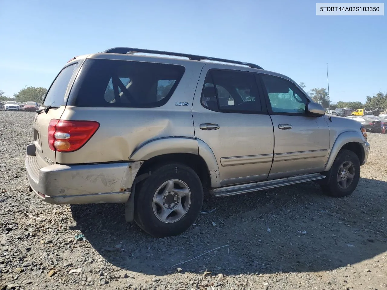 2002 Toyota Sequoia Sr5 VIN: 5TDBT44A02S103350 Lot: 75278234