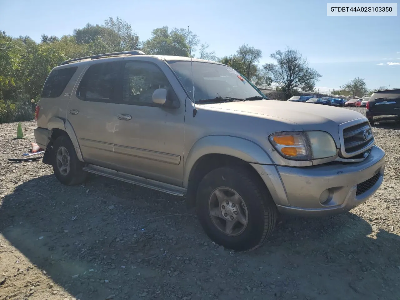 2002 Toyota Sequoia Sr5 VIN: 5TDBT44A02S103350 Lot: 75278234