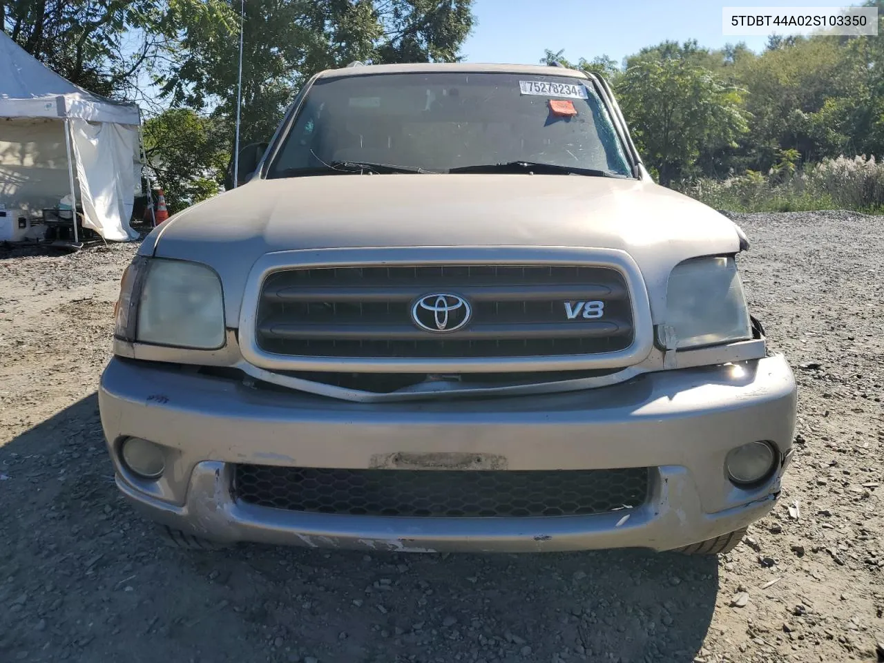 2002 Toyota Sequoia Sr5 VIN: 5TDBT44A02S103350 Lot: 75278234