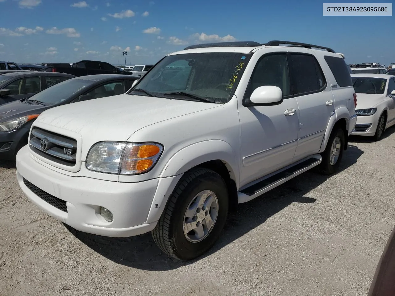 2002 Toyota Sequoia Limited VIN: 5TDZT38A92S095686 Lot: 75327934