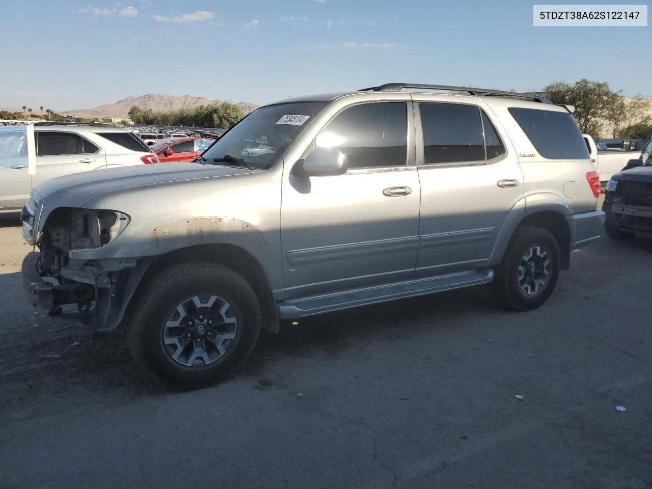 2002 Toyota Sequoia Limited VIN: 5TDZT38A62S122147 Lot: 75345104