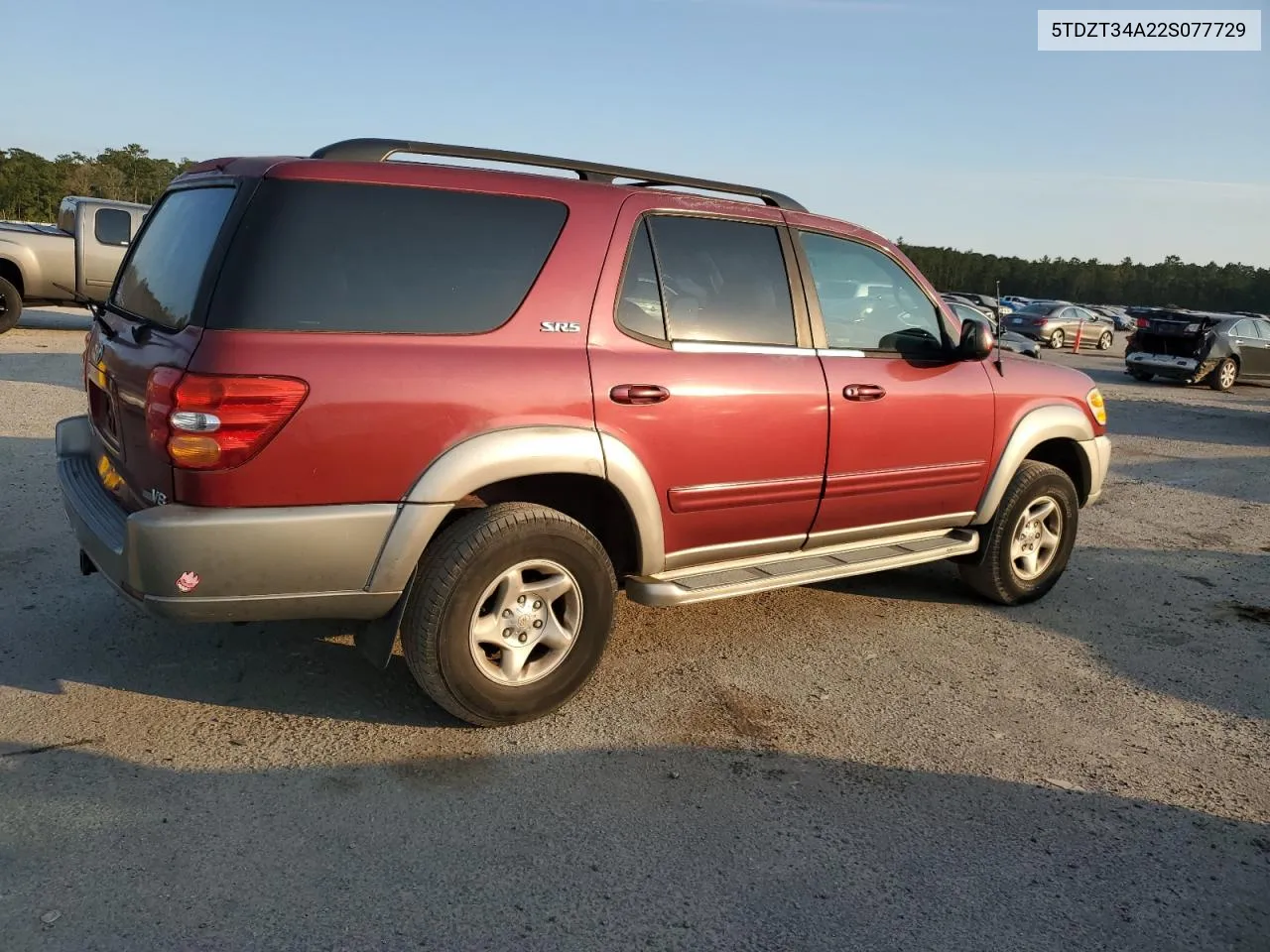 2002 Toyota Sequoia Sr5 VIN: 5TDZT34A22S077729 Lot: 75432334